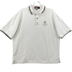 Vintage Marker Salt Lake 2002 Olympics Polo Shirt Mens Large Preppy Retro Sports
